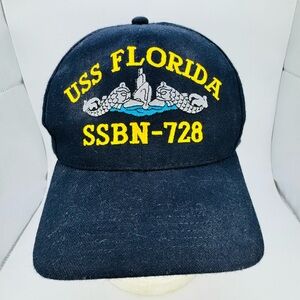 USS FLORIDA SSBN-728 HAT SUBMARINE EMBROIDERED U.S NAVY BALL CAP USA MADE